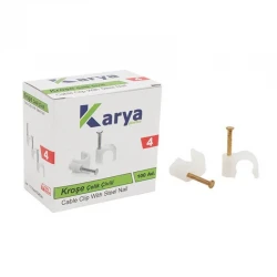 Karya 4 Numara Çeli̇k Çi̇vi̇li̇ 8 Mm Kroşe (100Lü Paket)(2X4 Anti̇gron Kablolar İçi̇n)