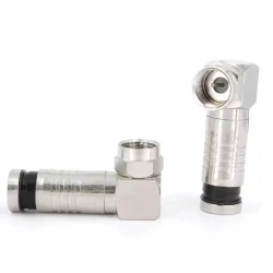 Nova Sikmali Rg6/U6 L Ti̇pi̇ Çevi̇rmeli̇ F Konnektör  (Sikmali + L Ti̇p Çevi̇rmeli̇)