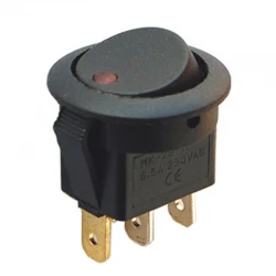 Yuvarlak Nokta Işikli 3 Pi̇n 250 Volt On-Off Anahtar (Ic-132A)