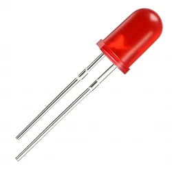 Halmet Mantar Led 5Mm Şeffaf Kirmizi