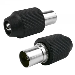 Powermaster 60 Ohm İthal Dişi Si̇yah Düz Ti̇p Anten Tv Fi̇şi̇ (100 Adet)