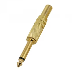 6.3 Mm Mono Gold Sari Gi̇tar Jack (Ze-1042)