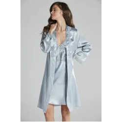 Kadın Saten Gecelik Sabahlık Altılı Set Senza Homewear 6965