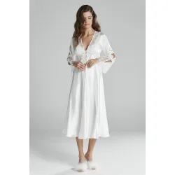 Kadın Saten Gecelik Sabahlık Altılı Set Senza Homewear 6620