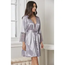 Kadın Saten Gecelik Sabahlık Altılı Set Senza Homewear 6015