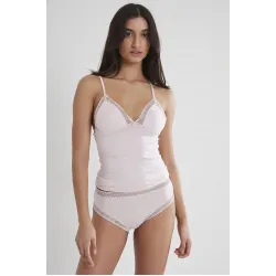 Kadın Dantelli Penye Atlet Külot / Kaşkorse Set - 305