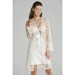 Kadın Saten Gecelik Sabahlık Altılı Set Senza Homewear 6225