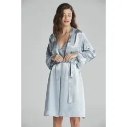 Kadın Saten Gecelik Sabahlık Altılı Set Senza Homewear 6965