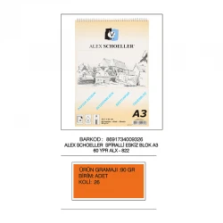 ALEX SPR ESKİZ BLOK 90GR A3 60YP DIK ALX-822