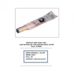 ALEX FON KARTONU 120GR 50X70 10 RENK PŞT  13001
