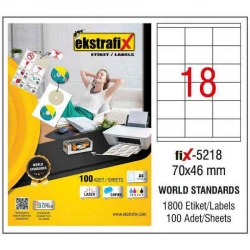 EKSTRAFİX FİX-5218 LASER ETİKET 70X46 MM Q