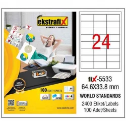 EKSTRAFİX FİX-5533 LASER ETİKET 64,6X33,8 MMQ