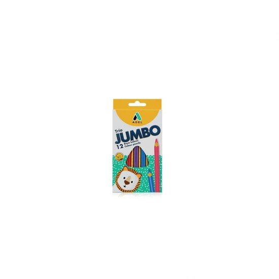 ADEL JUMBO ÜÇGEN BOYA KALEMİ 12 RENK TAMBOY 510111 ADEL JUMBO ÜÇGEN BOYA KALEMİ 12 RENK TAMBOY 510111
