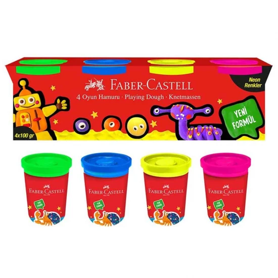FABER OYUN HAMURU 100G X 4 NEON RENKLER 000011 FABER OYUN HAMURU 100G X 4 NEON RENKLER 000011