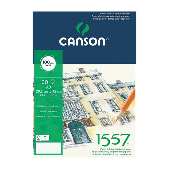CANSON 1557 RESİM VE ÇİZİM BLOK 180GR A3 30YP CANSON 1557 RESİM VE ÇİZİM BLOK 180GR A3 30YP
