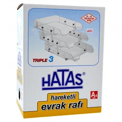 HATAS 02380 EVRAK RAFI ÜÇLÜ  HAREKETLİ ŞEFFAF