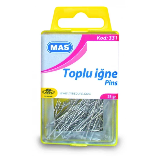 MAS 331 TOPLU İĞNE 25 GR KRİSTAL KUTULU MAS 331 TOPLU İĞNE 25 GR KRİSTAL KUTULU