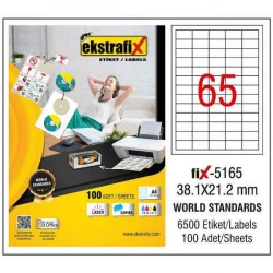 EKSTRAFİX FİX-5165 LASER ETİKET 38,1X21,1 Q