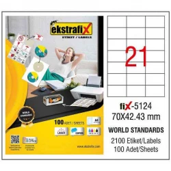 EKSTRAFİX FİX-5124 LASER ETİKET 70X42,43 MM Q