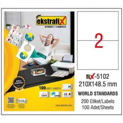 EKSTRAFİX FİX-5102 LASER ETİKET 210X148,5 MM Q