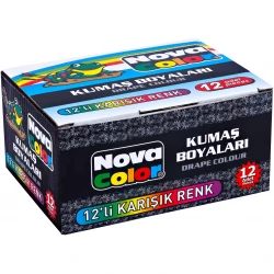 NOVA COLOR NC-192 KUMAŞ BOYASI 12Lİ TAKIM