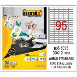 EKSTRAFİX FİX-5095 LASER ETİKET 30X12 MM Q