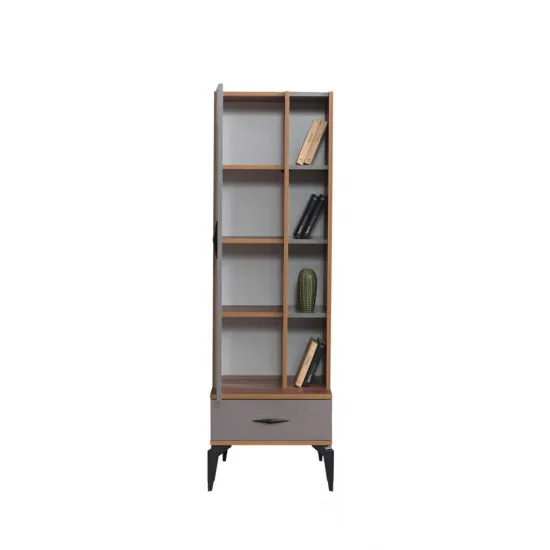 Defne Ahşap Kapaklı Raflı Çekmeceli Kitaplık 50x45x165 Defne Ahşap Kapaklı Raflı Çekmeceli Kitaplık 50x45x165