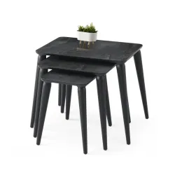 Arya High Gloss Dikdörtgen 3lü Zigon Sehpa