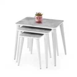 Arya High Gloss Dikdörtgen 3lü Zigon Sehpa