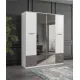 Bella 4 Kapılı Gardırop Aynalı Çekmeceli 170x55x210 Bella 4 Kapılı Gardırop Aynalı Çekmeceli 170x55x210