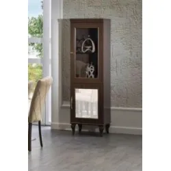 Bellona Volga Gümüşlük Tek Kapılı Vitrin Ceviz