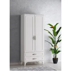 Irmak 2 Kapılı 2 Çekmeceli Gardırop Elbise Dolabı 80x48x195cm