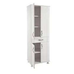Lake Kapaklı Çekmeceli Raflı Banyo Çok Amaçlı Dolap 60x40x180