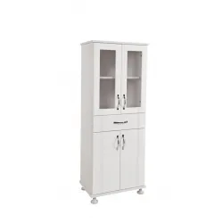 Lake Mika Camlı Çekmeceli Banyo Mutfak Çok Amaçlı Dolap 60x40x150