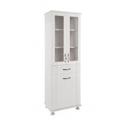 Lake Cam Kapak Çekmeceli Sepetli Banyo Çok Amaçlı Dolap 60x40x180