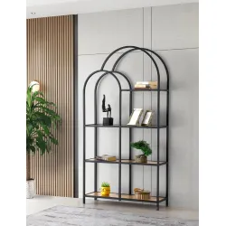 Mega Çift Kubbeli Dekoratif Ferforje Kitaplık 93x30x178