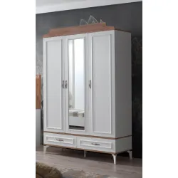 Modern Trend 3 Kapılı 2 Çekmeceli Gardırop Elbise Dolabı 130x55x212cm