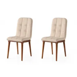Modern Ahşap Mutfak Sandalyesi Duru 2 li Set