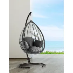 Rattan Damla Bahçe Balkon Teras Tekli Salıncak