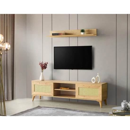 Safir Raflı Dolaplı Tv Ünitesi 180cm Safir Raflı Dolaplı Tv Ünitesi 180cm