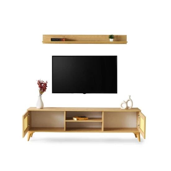 Safir Raflı Dolaplı Tv Ünitesi 180cm Safir Raflı Dolaplı Tv Ünitesi 180cm