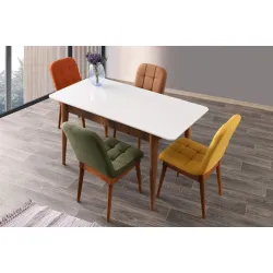 Silver Açılır MDF Mutfak Masa Sandalye Takımı 70x110cm