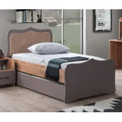 Yavrulu Çekmeceli Ahşap Karyola ve Başlık 90x190