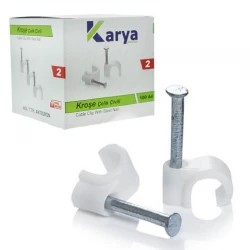 Karya 2 Numara Çeli̇k Çi̇vi̇li̇ 6 Mm Kroşe (100Lü Paket)(Data - Anten Kablolari İçi̇n)