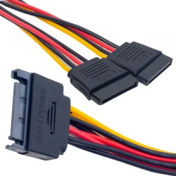 Powermaster Sata Power 15 Pi̇n Erkek To 2 X Sata Power 15 Pi̇n Di̇şi̇ Çoklayici Kablo