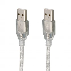 Powermaster 3 Metre 2.0V Şeffaf Usb Erkek-Erkek Kablo