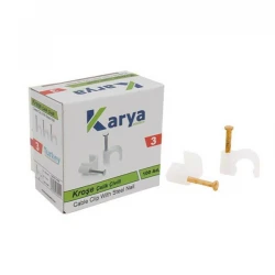 Karya 3 Numara Çeli̇k Çi̇vi̇li̇ 7 Mm Kroşe (100Lü Poşet)(2X1.5 - 3X1.5 Ttr Kablolar İçi̇n)