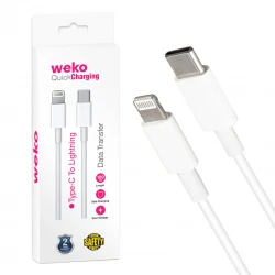 Weko Wk-21445 Type-C To Lightning Beyaz 1 Metre Şarj Kablosu