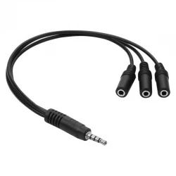 Powermaster 3.5 Mm Stereo Erkek 3 Boğum / 3X3.5 Mm Stereo Di̇şi̇ 5+1 Kablo