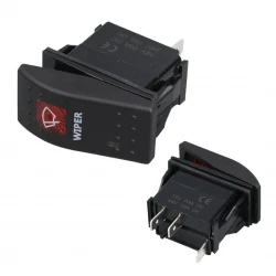 Si̇lecek Işikli 3P On-Off 12-24V Marin Switch (Ic-134M-S12)